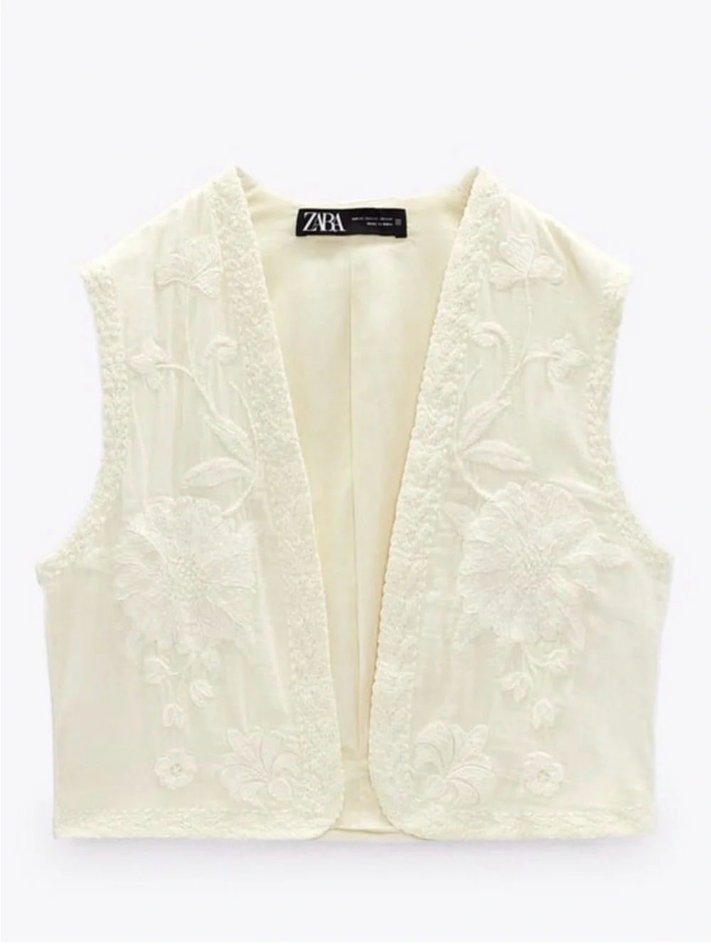 Zara Embroidered Sleeveless Vest Sz S